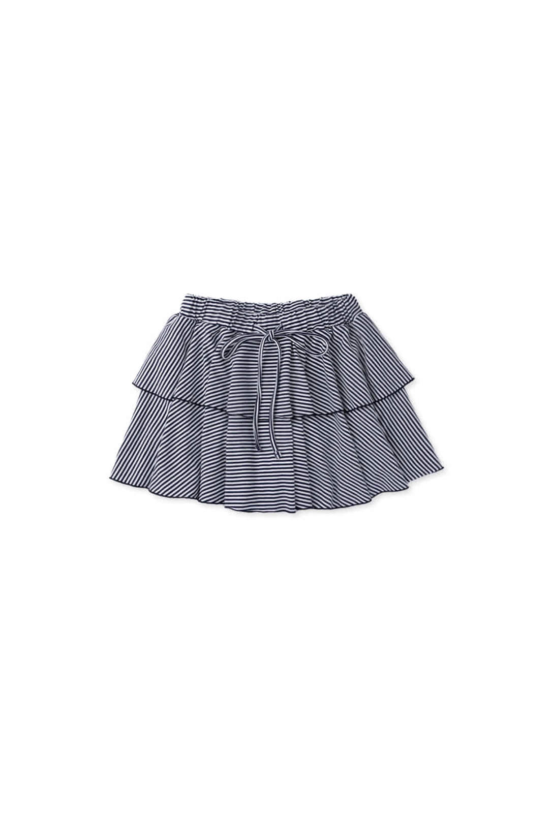 위드아웃썸머 Fluffy double skirt_stripe black 상품 이미지 1