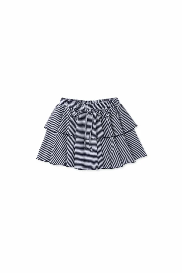 Fluffy double skirt_stripe black