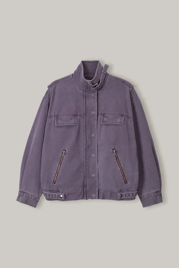 JK011 Sienna Washed Blouson (Purple) - noeud 노우드
