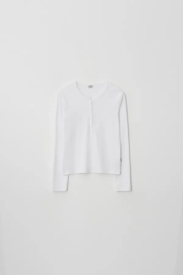 Lounge Henley Neck Long Sleeve (white)