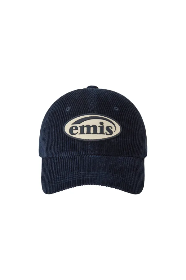 RUBBER PATCH CORDUROY BALL CAP-NAVY