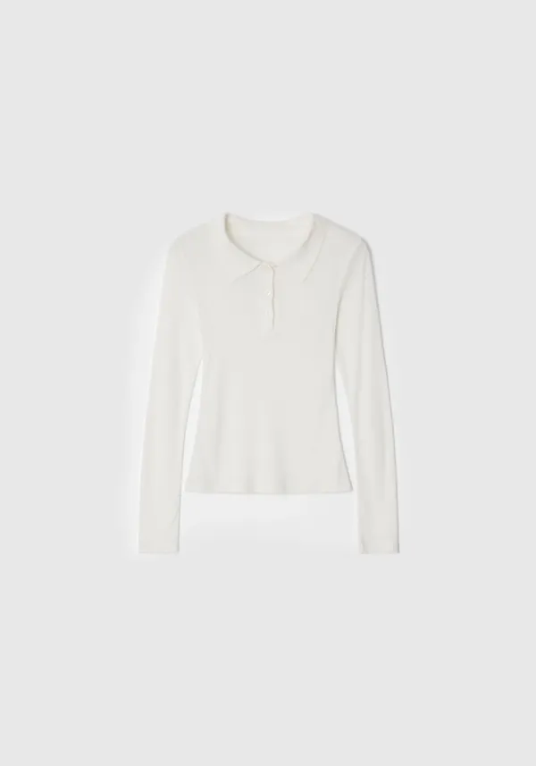 [1차 리오더] Seethrough polo tee (Ivory)