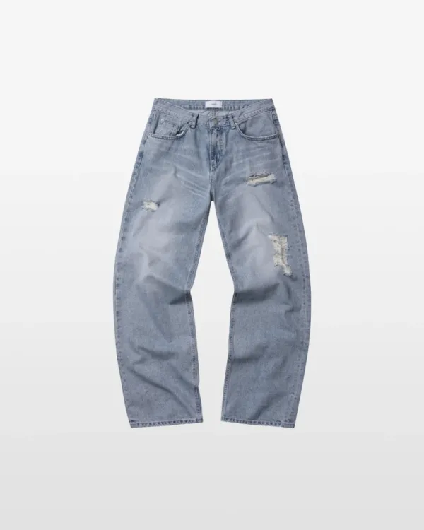 703 DAMAGED STRAIGHT LOW-RISE JEANS
