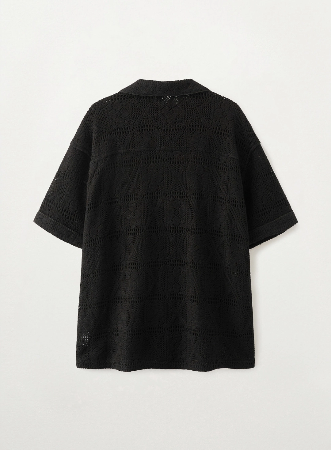 세터 Crochet Collar Half Shirt - Black 상품 이미지 2