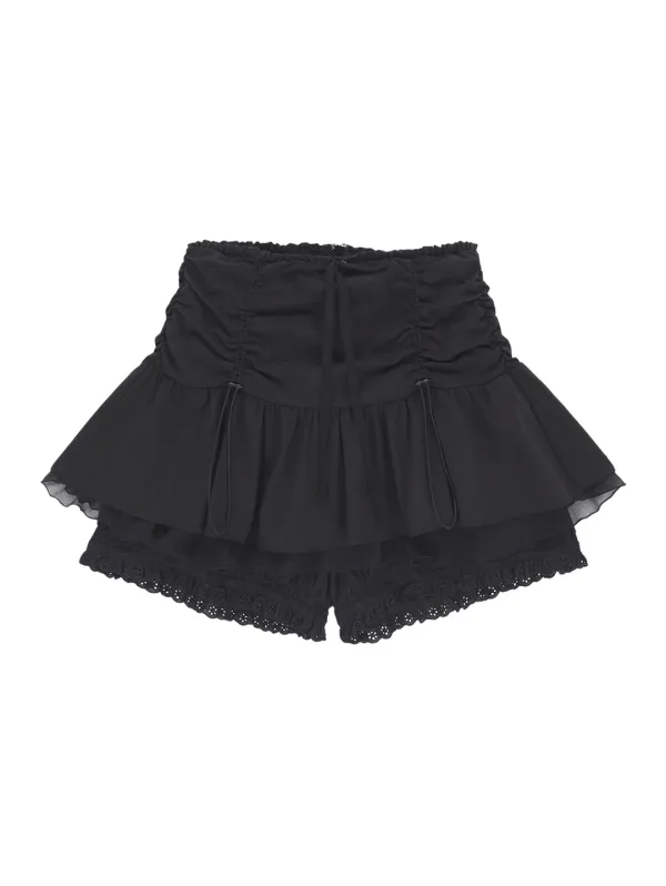 LAYERED BLOOMER SHORTS [BLACK]
