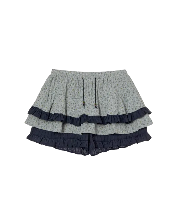 SKIRT MINI SHORTS [MELANGE GREY]