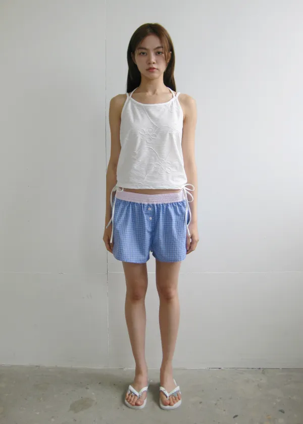 Flower Halter Sleeveless Top_Ivory
