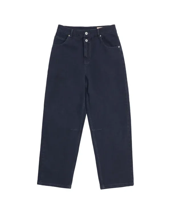 Washed Two Button Denim Pants_Navy