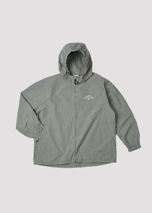 HOOD WINDBREAKER WE LOVE GREEN CHECK