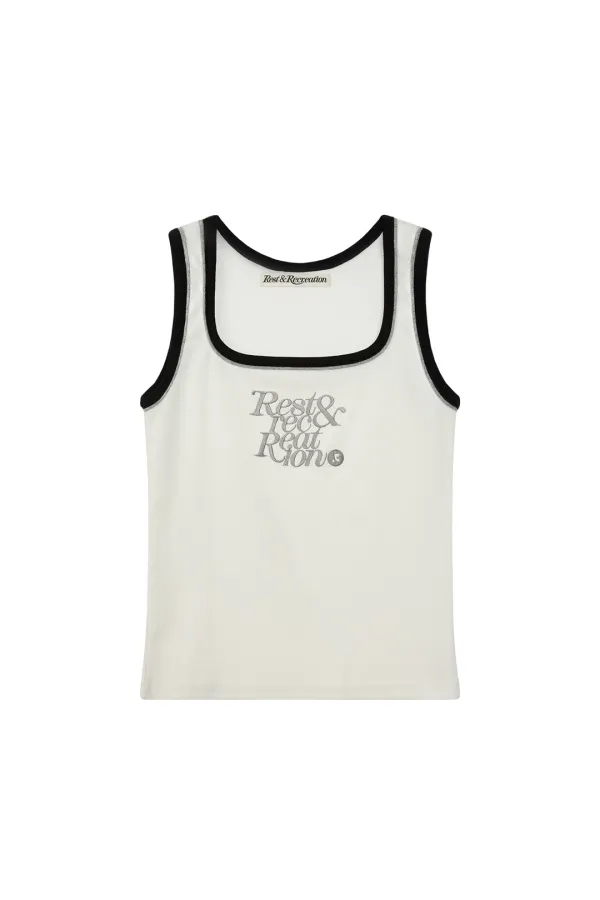 SQUARE NECK SLEEVELESS - WHITE