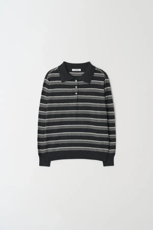 Raon Stripe Collar Knit