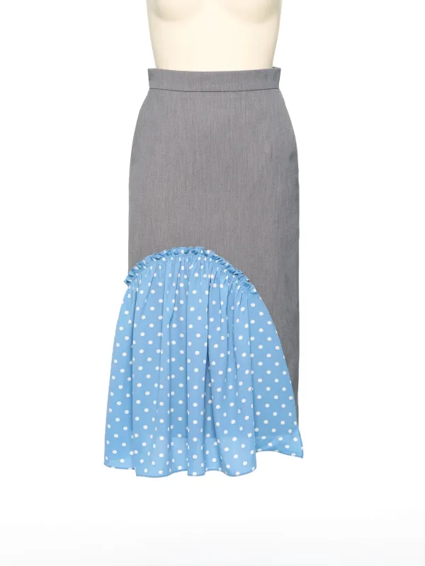 FW25 UNDERLINE GRAY DOT POINTED H-LINE SKIRT