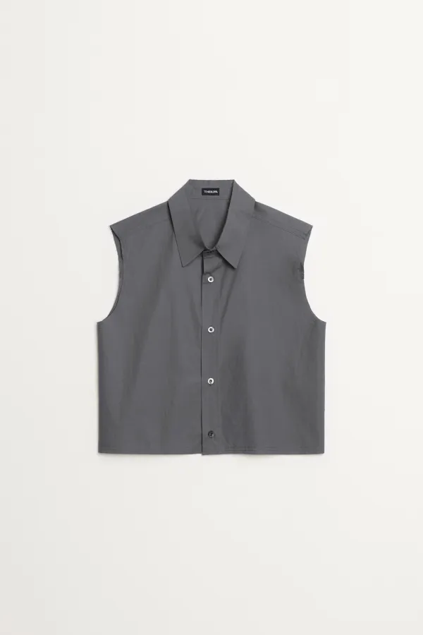 Liz Sleeveless Crop Shirt gray