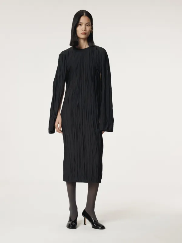 SOPHIE TIED-UP SLEEVE DRESS (BLACK)