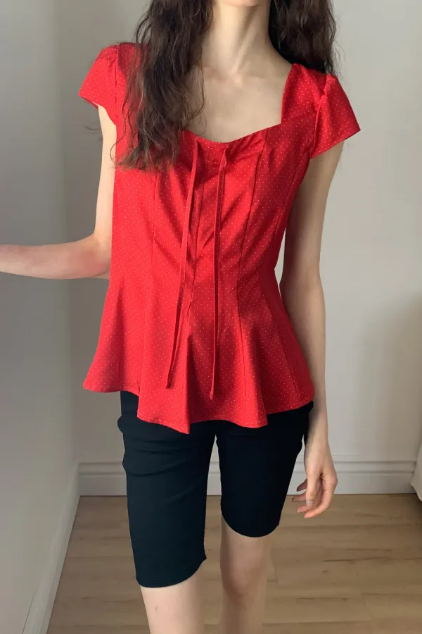 Sola Blouse / Red dot