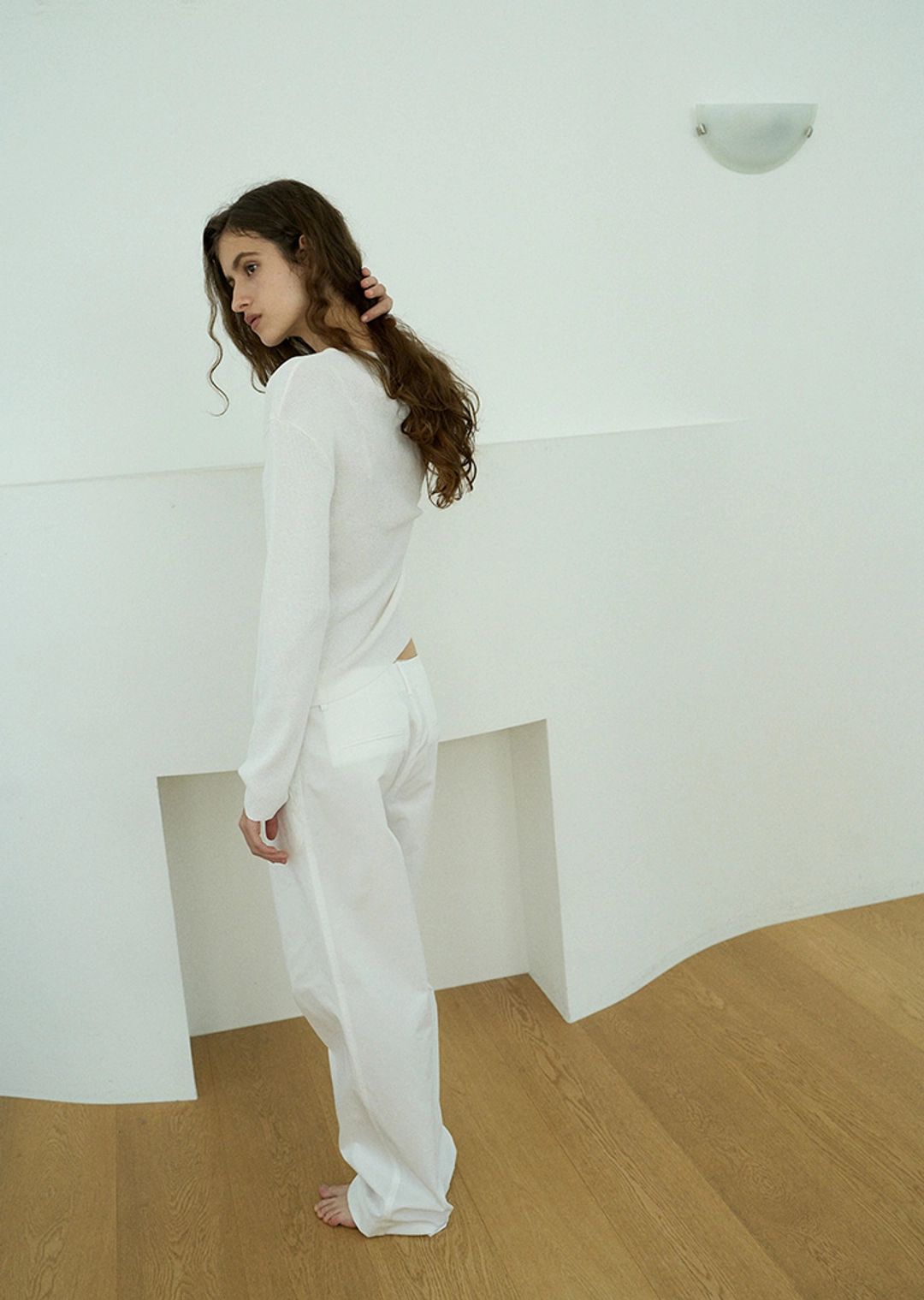 하베크 Low straight pants / White 상품 이미지 1