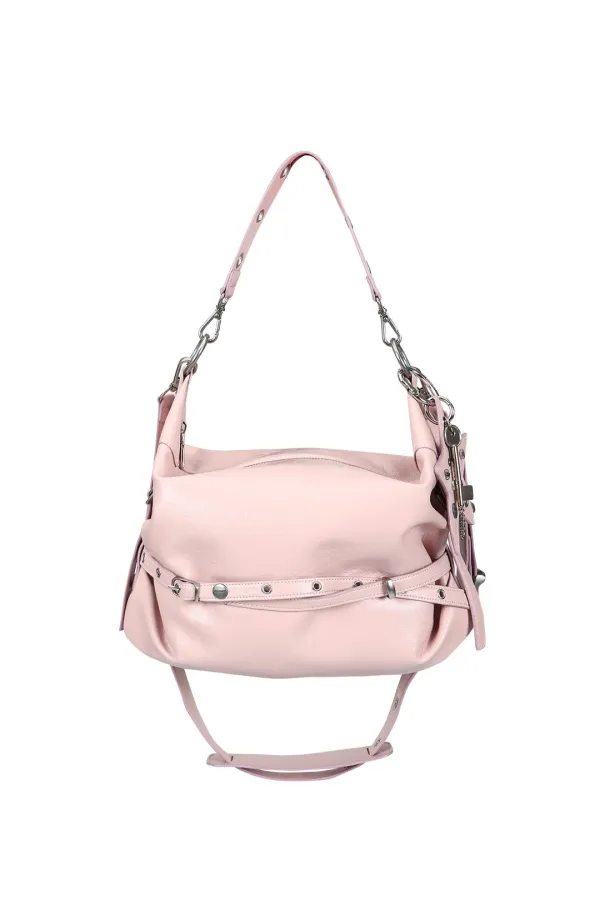[2차 재입고] 슬라우치 백 & 키링 세트 slouchy bag (pale pink) & keyring set