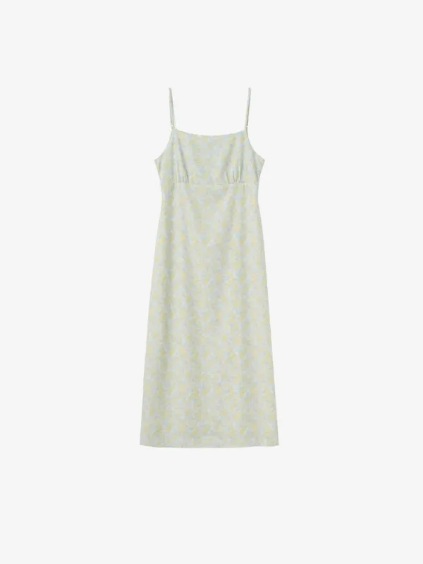 LAVEN flower slip long dress_mint