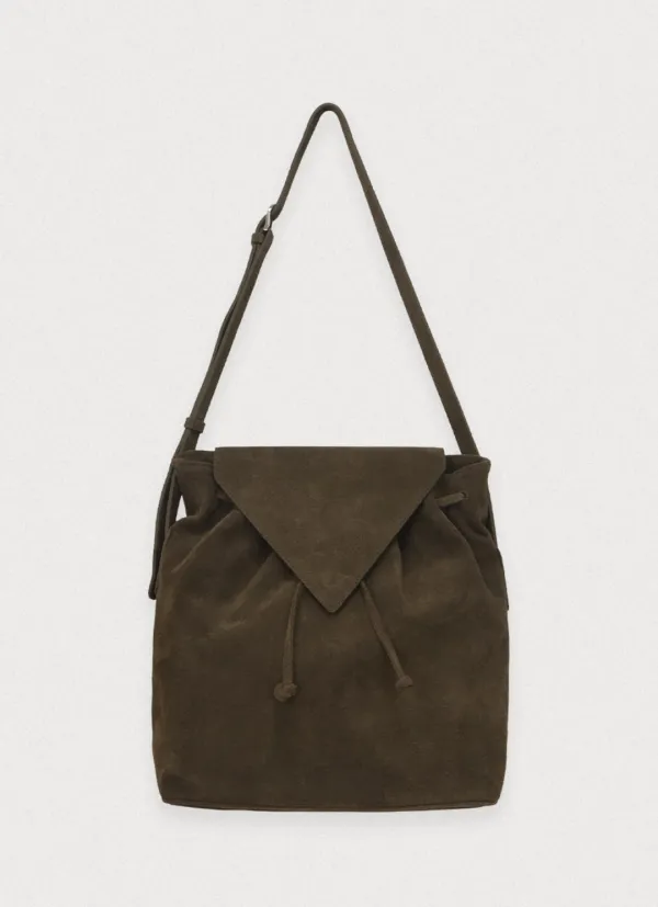 Soft fold suede bag - brown