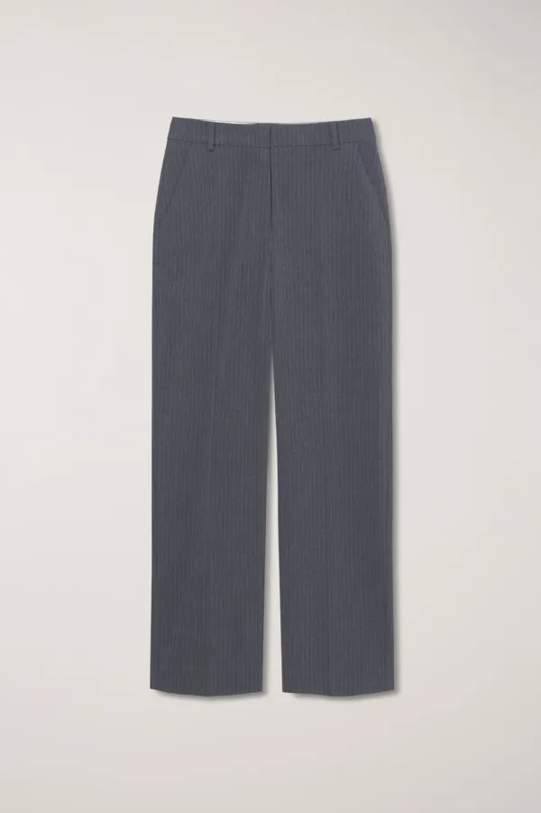 STRAIGHT SLACKS MELANGE GREY STRIPE_UDPA6A222G2