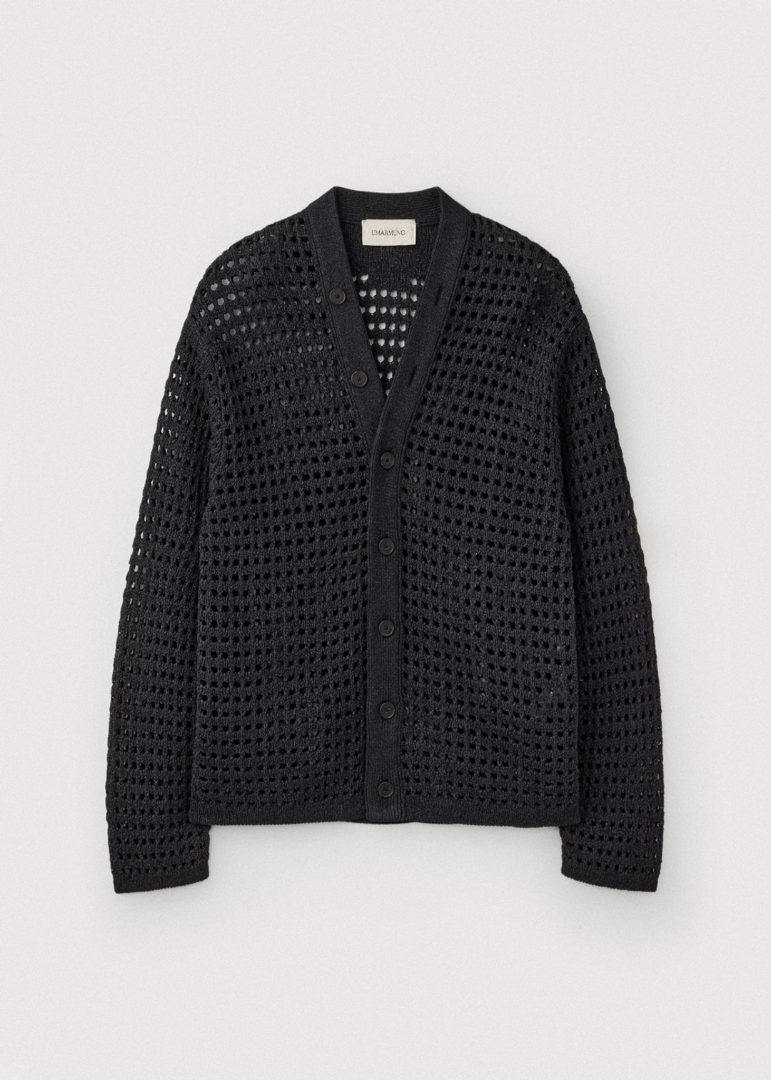 우마뭉 Japanese paper yarn crochet cardigan_Washed black 상품 이미지 3