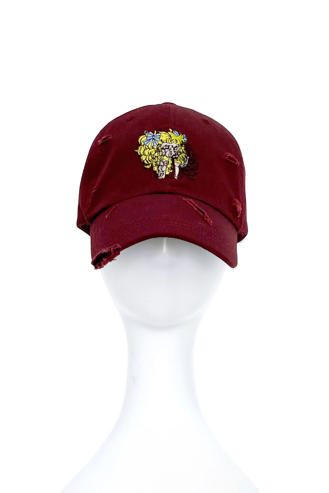 푸쉬버튼 SS25 WINE CRYING GIRL EMBROIDERY BALLCAP 상품 이미지 1