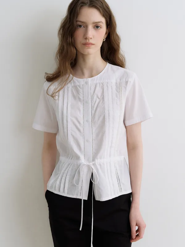 comos 1720 classic pintuck blouse (white)