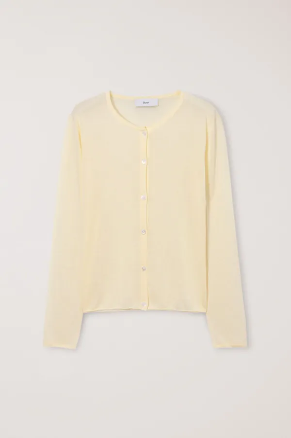 SUMMER ESSENTIAL CREWNECK CARDIGAN BUTTER_UDSW6B222Y1