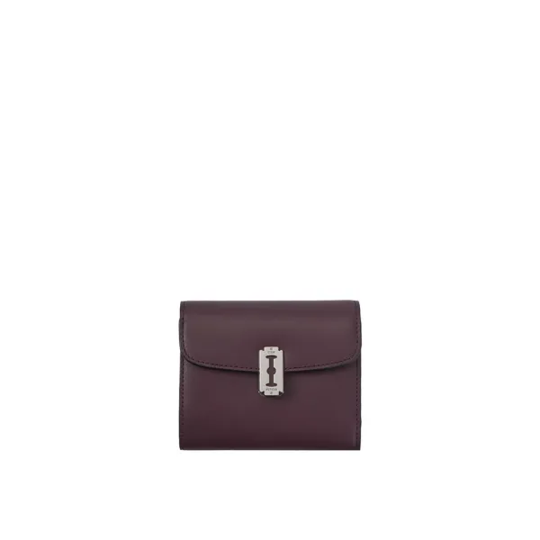 Semi Lune Tri-Fold Half Wallet (세미 룬 3단 반지갑) Plum Burgundy