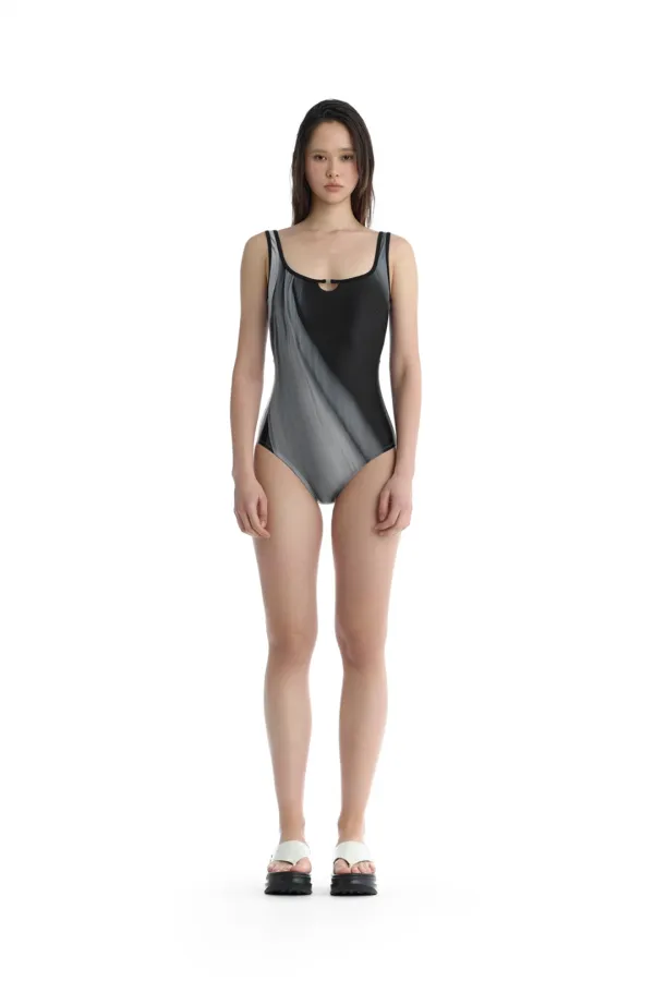 Keyhole Cutout One-Piece Swimsuit [ Print/ Pattern ]