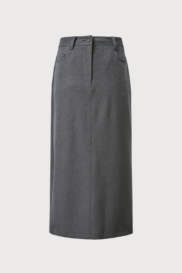 H long skirt (charcoal, navy)
