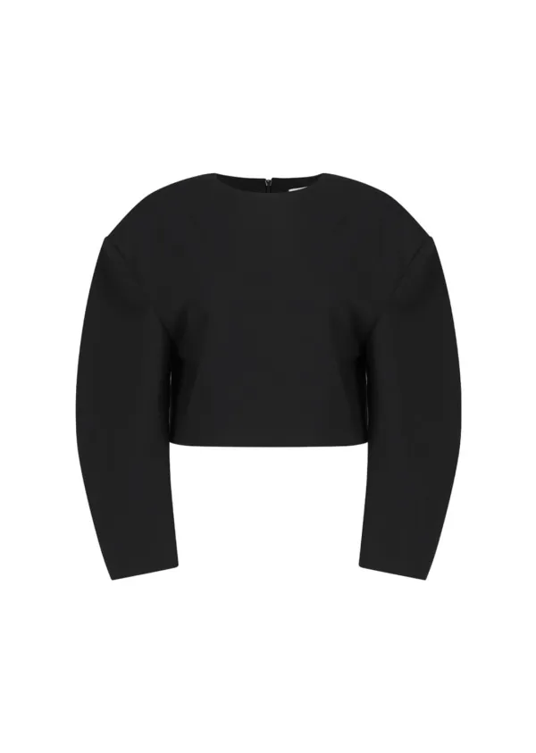 Curved Crop Top, Black