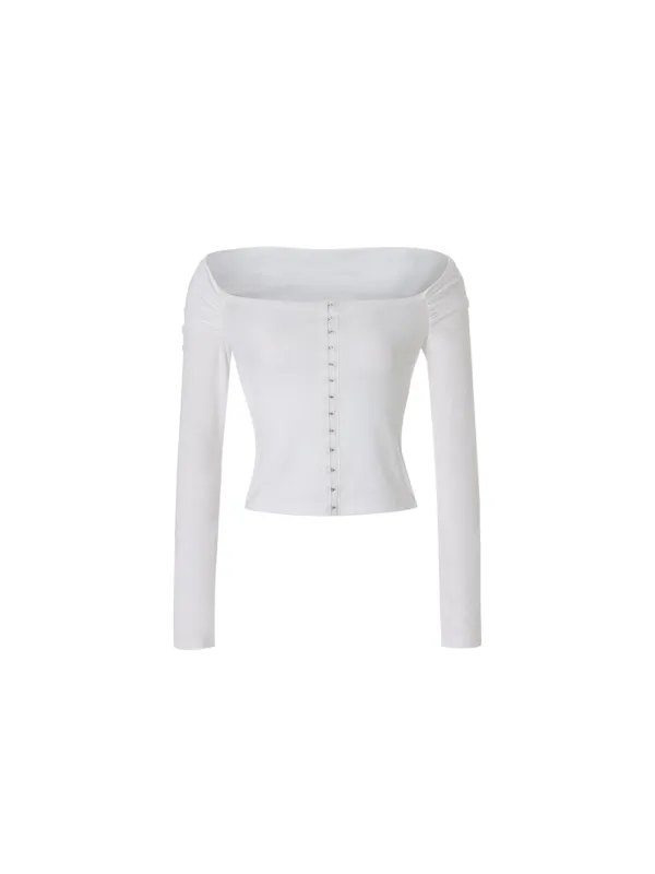 Off shoulder shawl top (Ivory)