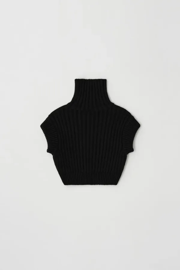 cotton polar vest (black)