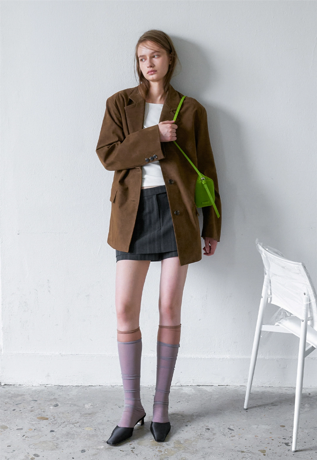 아뜰리에 나인 (JK-3079)OVER FIT SINGLE SUEDE LEATHER JACKET 상품 이미지 3