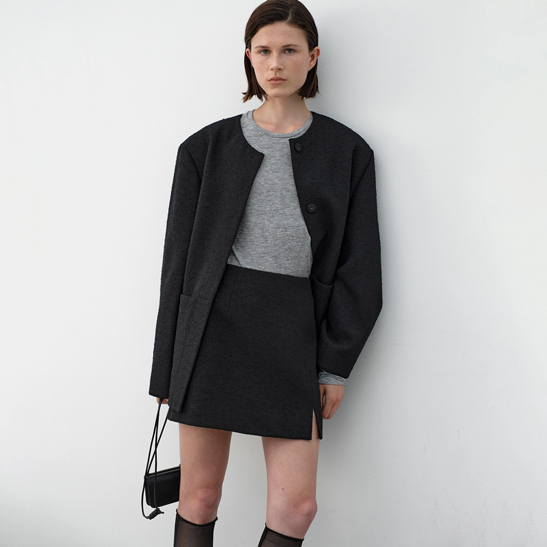 아뜰리에 나인 (SK-5049)SLIT TWEED SET-UP MINI SKIRT 상품 이미지 2