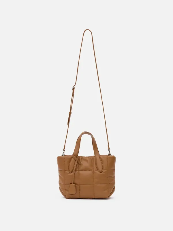 Monslin mini padding leather bag - Camel
