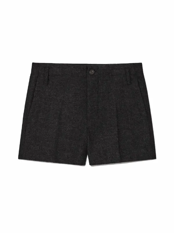 G WOOL MINI SHORTS (CHARCOAL)