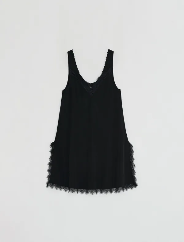 LACE LAYERED ONEPIECE [BLACK]