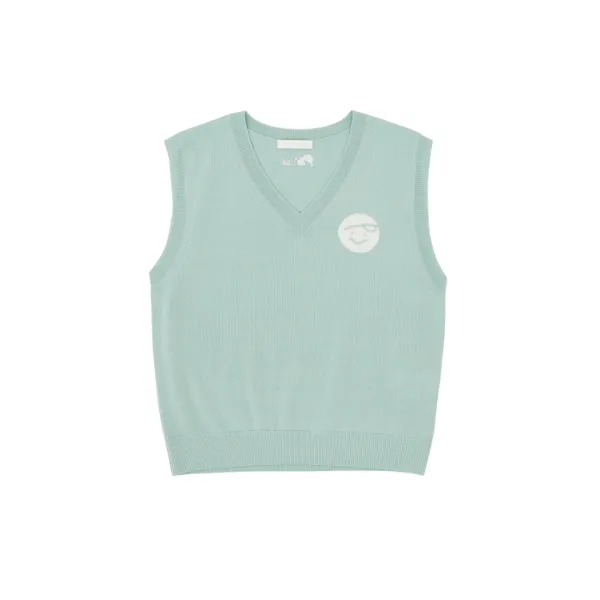 Classic V Neck Knit Vest (pistachio mint)