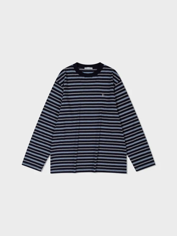 Long Sleeve Striped T-Shirt_Navy