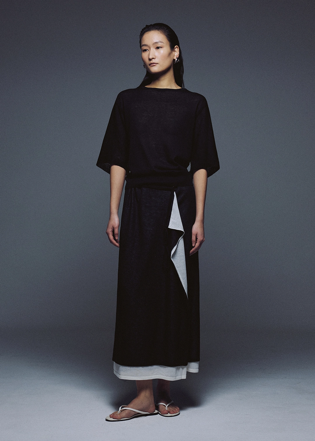 우마뭉 [2nd] Fine Cotton Layered Wrap Skirt_Piano 상품 이미지 2