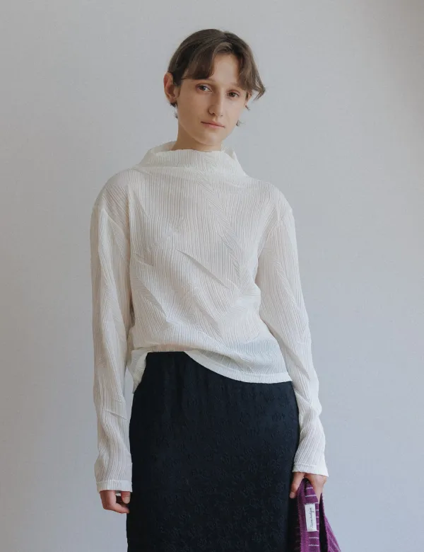 Ange Pleats Top (Cream)