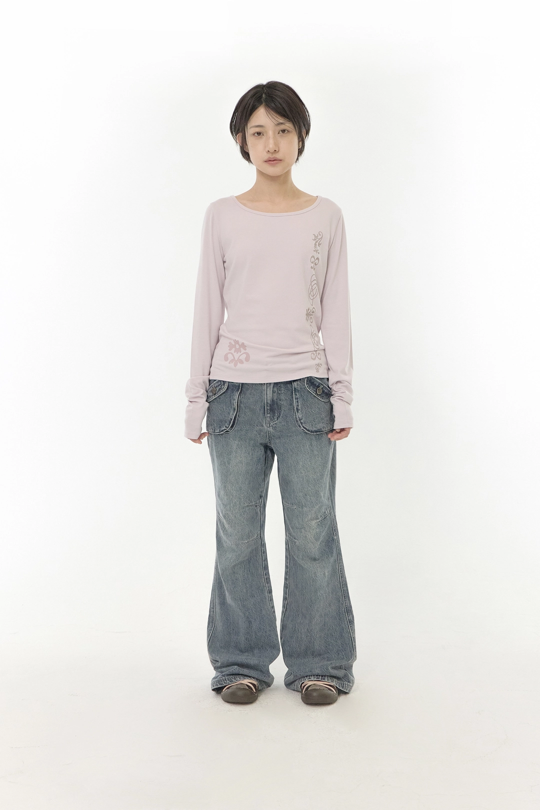 허그유어스킨 Vintage washed boots-cut denim pants (Blue) 상품 이미지 2
