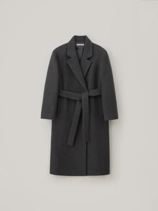 Alpaca Double Coat - Charcoal