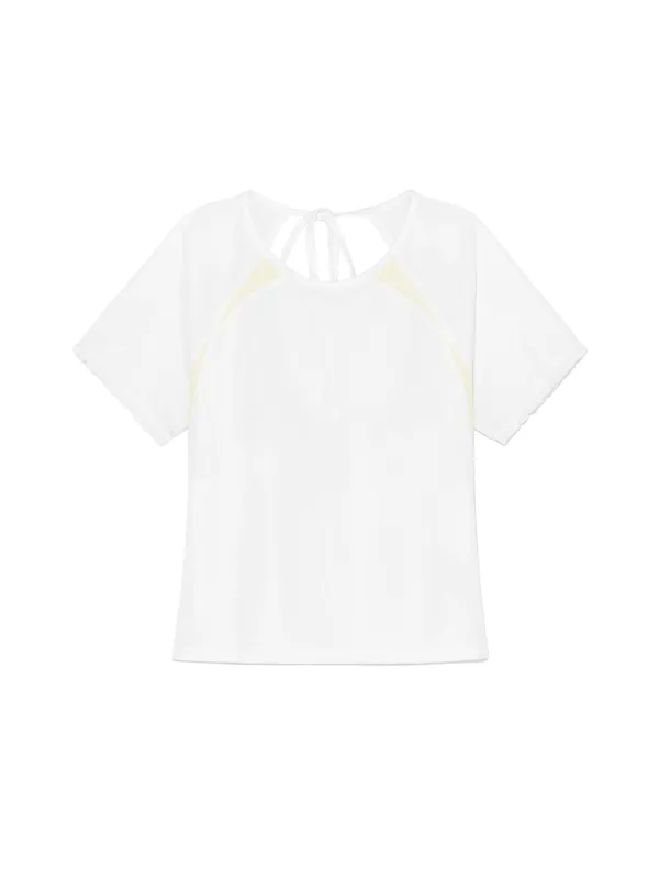 Frill Backless Top Off-White