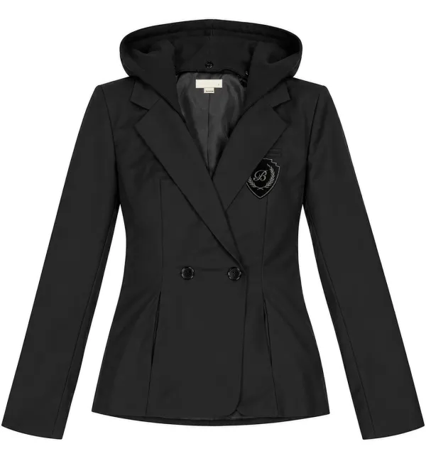 Hooded slim blazer (Black)