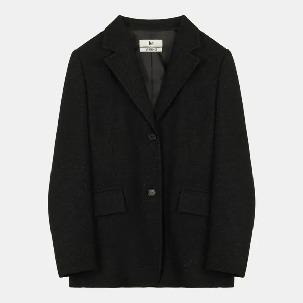 wool over-fit blazer (black)