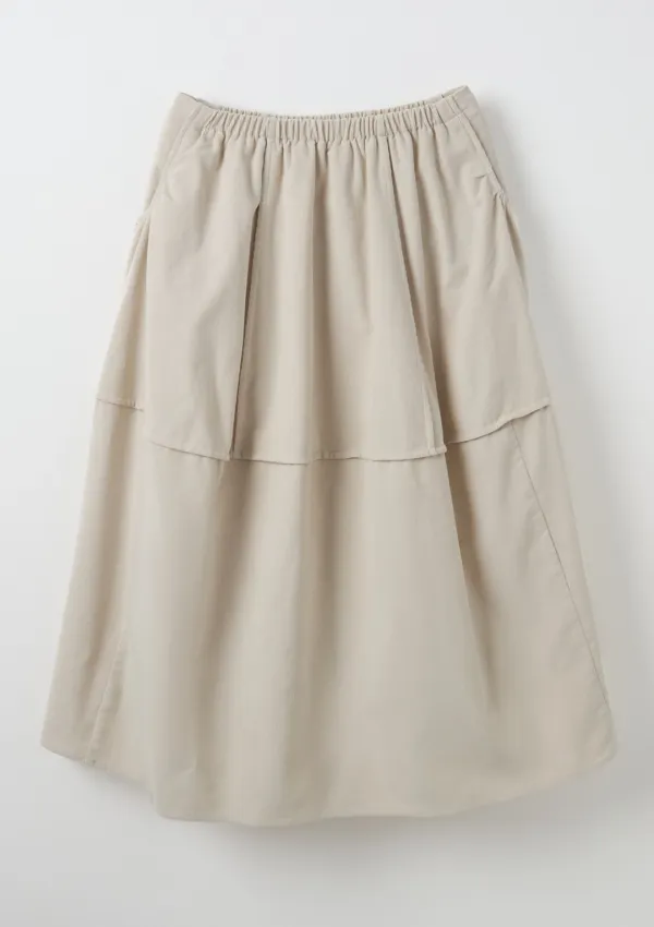 Volume Corduroy Skirt Ivory