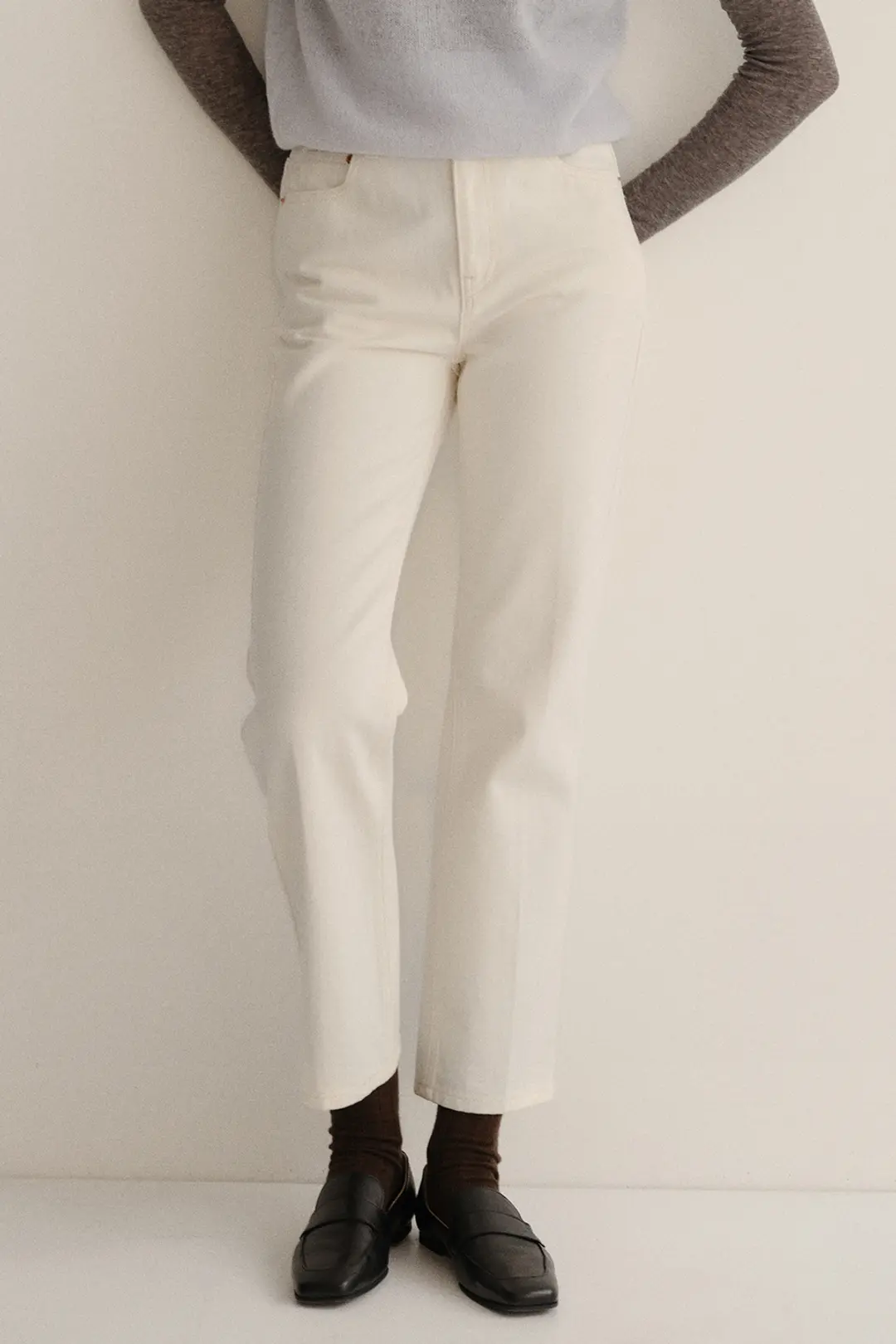 블랭크공삼 classic cropped jeans (ecru) 상품 이미지 2